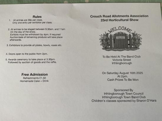Crouch Road Allotment Annual Horticultural Show